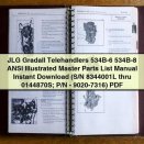 JLG Gradall Telehandlers 534B-6 534B-8 ANSI Illustrated Master Parts List Manual