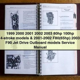 1999 2000 2001 2002 2003 80hp 100hp 4-stroke models & 2001-2002 F80(65hp) 2003 F90 Jet Drive Outboard models Manual de servicio y reparación