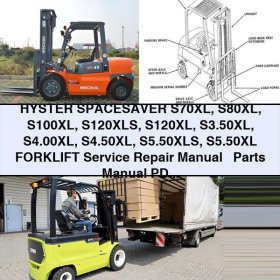 Manual de Servicio y Reparación + Manual de Piezas para Carretillas Elevadoras Hyster Spacesaver S70XL, S80XL, S100XL, S120XLS, S120XL, S3.50XL, S4.00XL, S4.50XL, S5.50XLS, S5.50XL