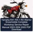 Yamaha RX1 RX-1 RX Warrior Snowmobile Complete Workshop Service Repair Manual 2003 2004 2005 PDF Download
