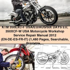 KTM 350EXC-F USA/EU/AUS/SIX DAYS EU 350XCF-W USA Motorcycle Workshop Manual de servicio y reparación 2012 (EN-DE-ES-FR-IT) (1 480 Pages Searchable Indexed iPad-ready)