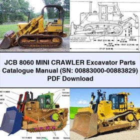 JCB 8060 Mini Crawler Excavator Parts Catalogue Manual (SN: 00883000-00883829)