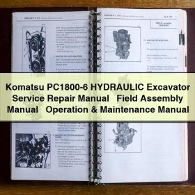 Manuales de Servicio, Reparación y Montaje de la Excavadora Hidráulica Komatsu PC1800-6