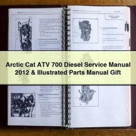 Arctic Cat ATV 700 Diesel Manual de servicio y reparación 2012 & Illustrated Parts Manual Gift