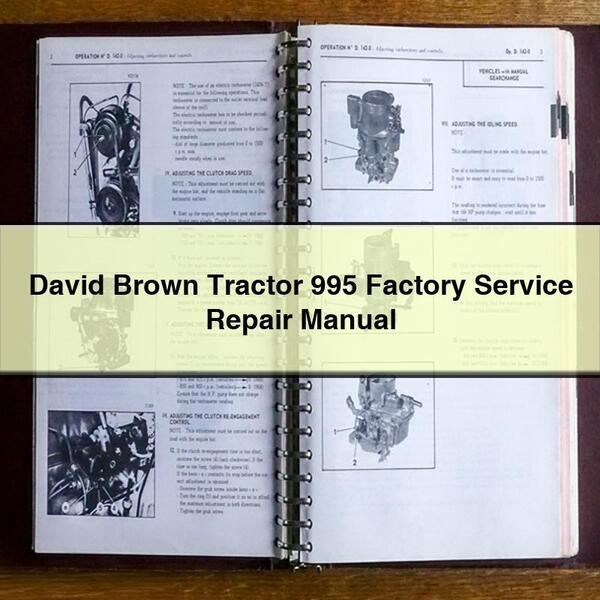 Manual de reparación de servicio de fábrica David Brown Tractor 995 Descargar PDF