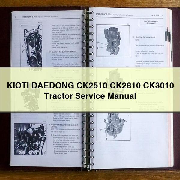 KIOTI DAEDONG CK2510 CK2810 CK3010 Manuel de réparation du service de tracteur PDF Télécharger