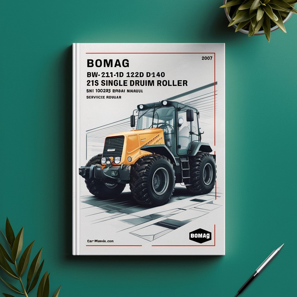 BOMAG BW 211 D-40 212 D-40 213 D-40 Single DRUM Roller SN 10158243 & UP (2007) Service Repair Manual