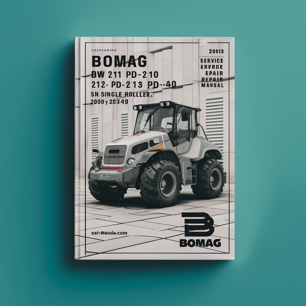 BOMAG BW 211 PD-40 212 PD-40 213 PD-40 Single DRUM Roller SN 10158249 & UP (2008) Service Repair Manual