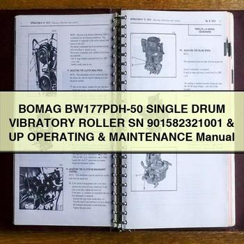 BOMAG BW177PDH-50 Single DRUM VIBRATORY Roller SN 901582321001 & UP Operating & Maintenance Manual
