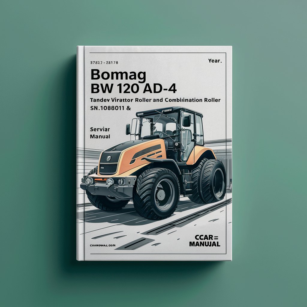 BOMAG BW 120 AD-4 BW 125 AD-4 TAndEM VIBRATORY Roller And COMBINATION Roller SN 10188011 & UP Service Repair Manual