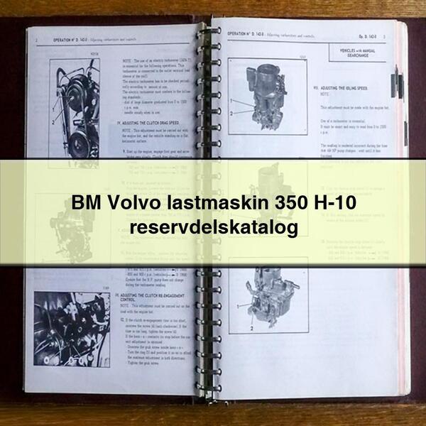 Volvo 350H-10 Excavator Parts Catalog