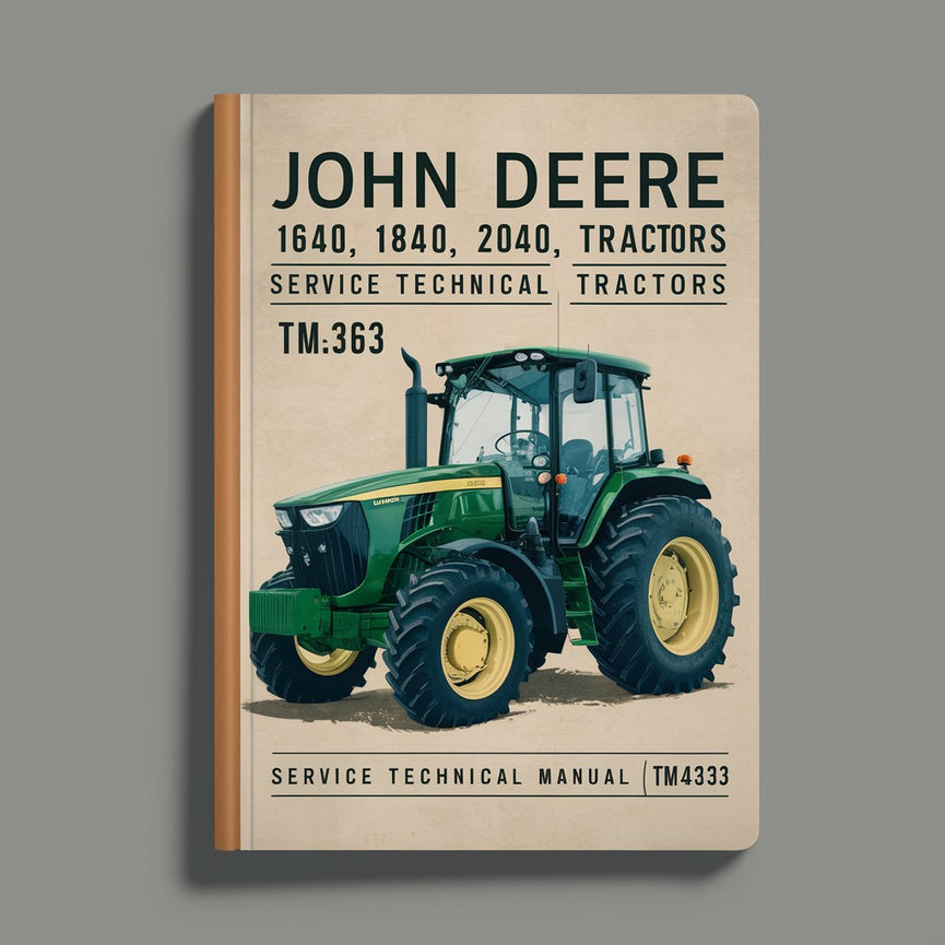 Manual técnico de servicio de tractores John Deere 1640 1840 2040 2040S (TM4363) Descargar PDF