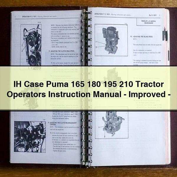 IH Case Puma 165 180 195 210 Tractor Operators Instruction Manual-Improved-PDF