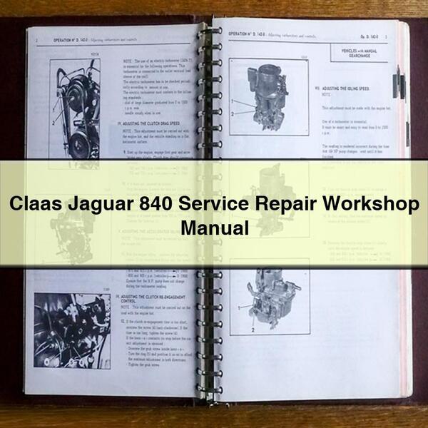 Manual de taller de reparación de servicio Claas Jaguar 840 Descargar PDF