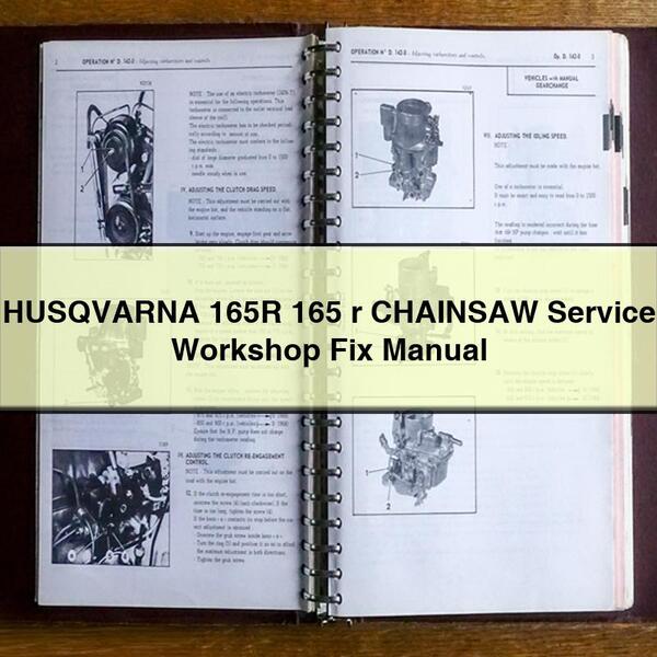 Manual de reparación de taller de servicio de motosierra HUSQVARNA 165R 165 r Descargar PDF