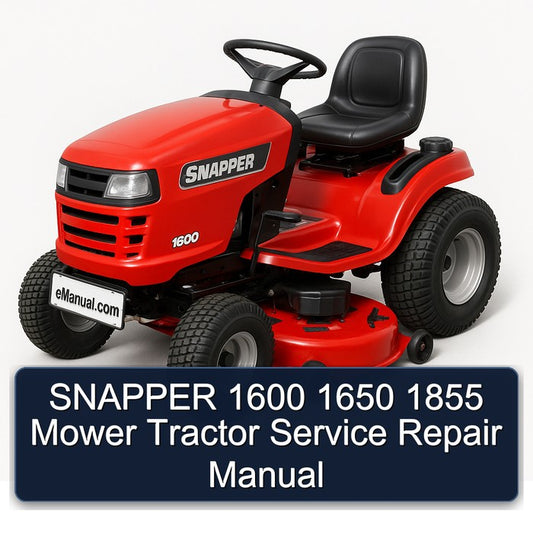 Snapper 1600 1650 1855 Mower Tractor Service Repair Workshop Manual