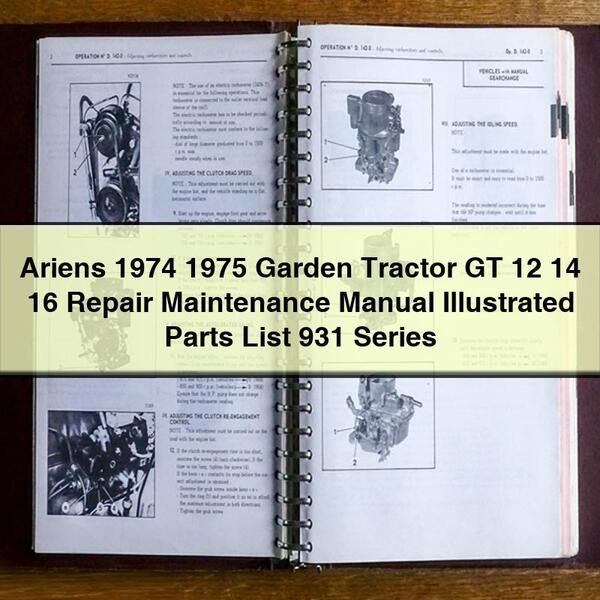 Ariens GT 12, 14, 16 Garden Tractor Repair & Maintenance Manual (931 Series)