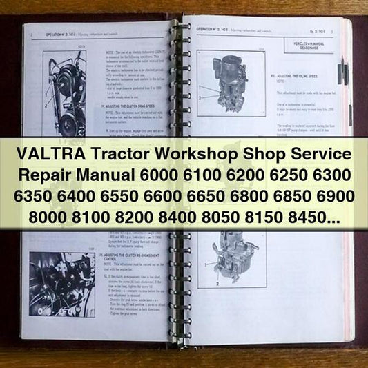 Valtra Tractor 6000-8950 Series, 6600e, 87 Shop Service Repair Workshop Manual