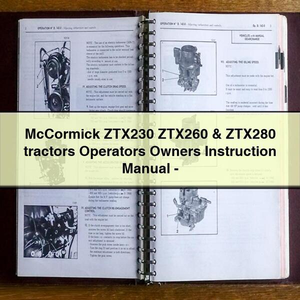 McCormick ZTX230 ZTX260 & ZTX280 tractors Operators Owners Instruction Manual-PDF