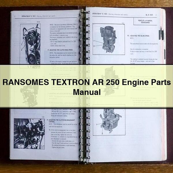 Manuel des pièces du moteur RANSOMES TEXTRON AR 250 Télécharger le PDF