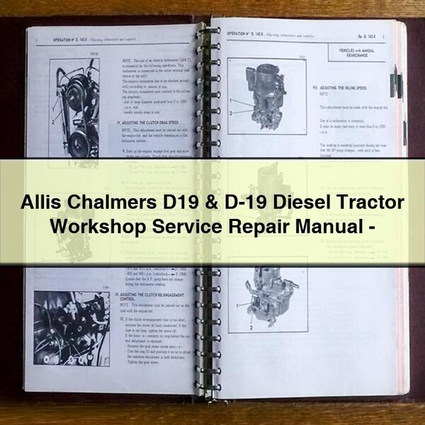 Manuel de réparation du service d'atelier de tracteur diesel Allis Chalmers D19 et D-19 - Téléchargement PDF