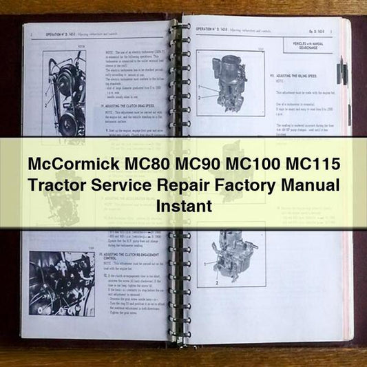 Mccormick MC80 MC90 MC100 MC115 Tractor Service Repair Workshop Manual