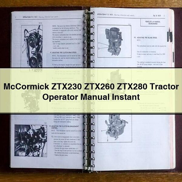 McCormick ZTX230 ZTX260 ZTX280 Tractor Operator Manual