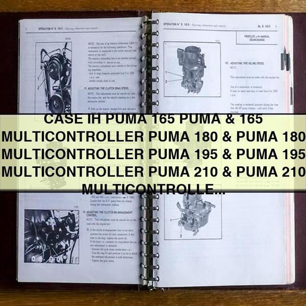 Case IH Puma 165, 165 Multicontroller, 180, 180 195, 195 210, 210 Multicontroller Tractor Shop Service Repair Workshop Manual