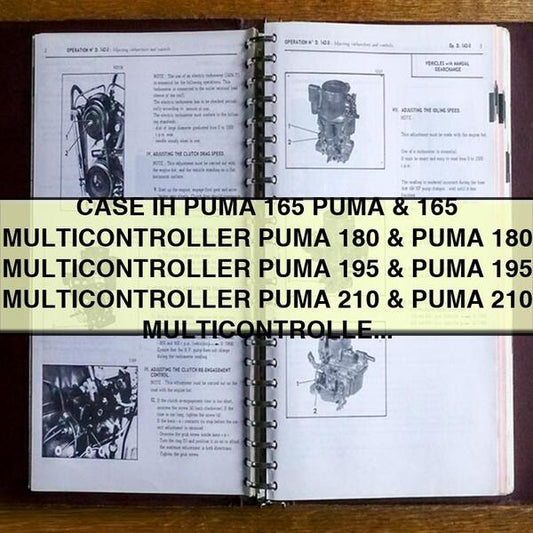 Case IH Puma 165, 165 Multicontroller, 180, 180 195, 195 210, 210 Multicontroller Tractor Shop Service Repair Workshop Manual
