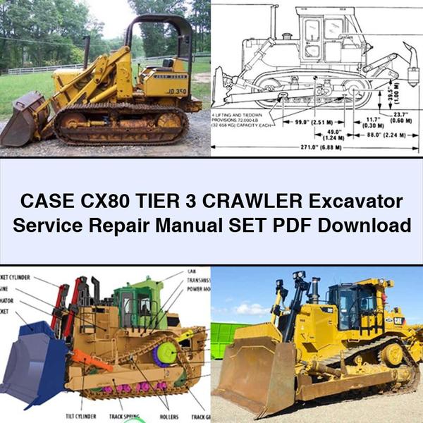 Manual de reparación de servicio de excavadora de orugas CASE CX80 Tier 3 SET Descargar PDF