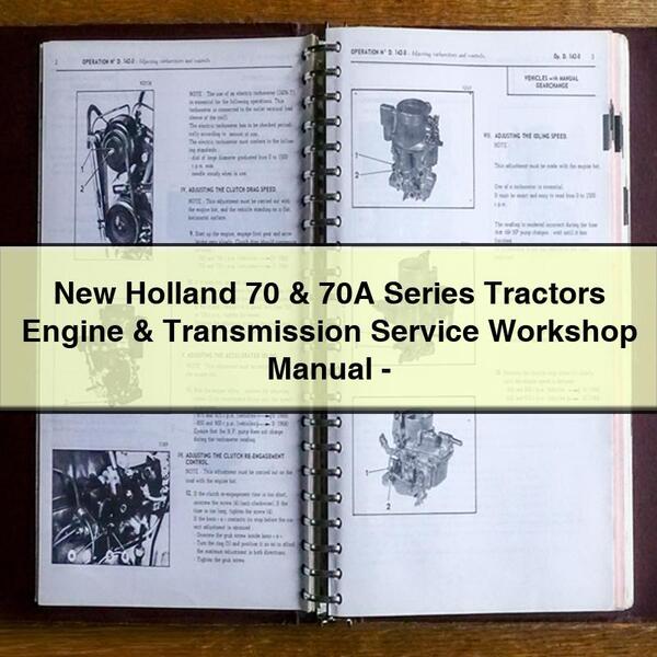 Manual de taller de servicio de transmisión y motor de tractores New Holland series 70 y 70A-Descarga PDF