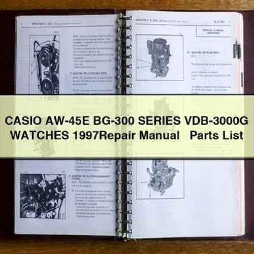 CASIO AW-45E BG-300 Series VDB-3000G WATCHES 1997Repair Manual + Parts List PDF Download