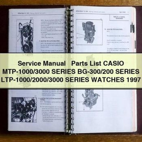 Casio MTP/BG/LTP Series Watches Service Manual and Parts List (1997)