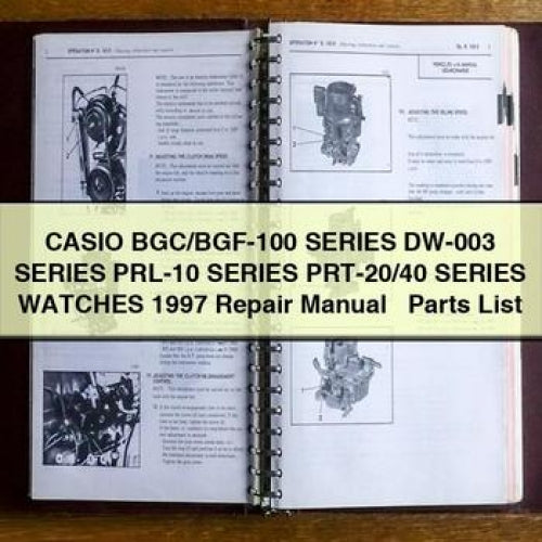 Casio BGC/BGF-100, DW-003, PRL-10, PRT-20/40 Series Watch Repair Manual & Parts List (PDF Download)