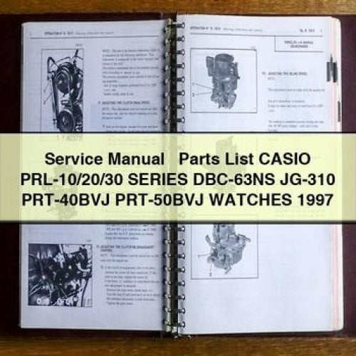 Casio PRL-10/20/30 Series Watch Service Manual & Parts List (1997)