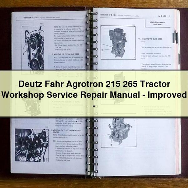 Deutz Fahr Agrotron 215 265 Tractor Workshop Service Repair Manual-Improved-PDF