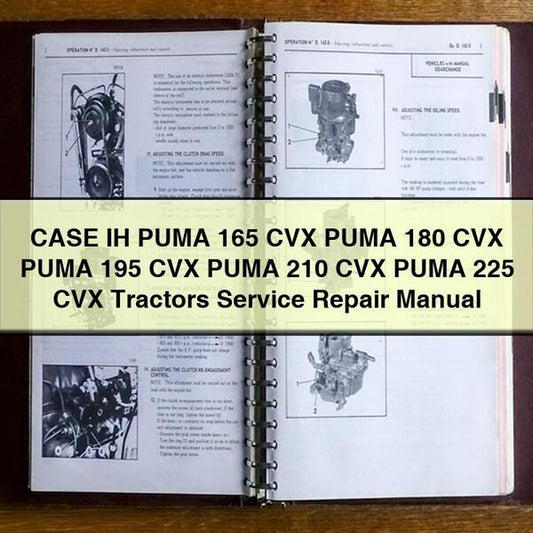 Case IH Puma 165 CVX 180 195 210 225 Tractors Service Repair Workshop Manual