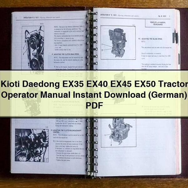 Descarga del manual del operador del tractor Kioti Daedong EX35 EX40 EX45 EX50 (alemán) PDF