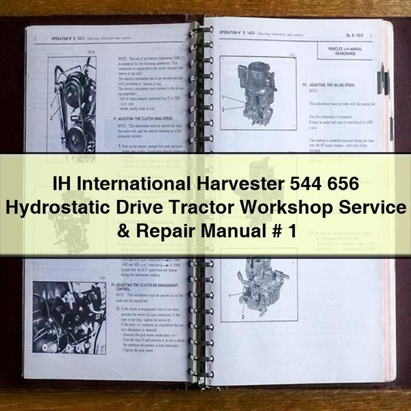 IH International Harvester 544 656 Manual de servicio y reparación de taller de tractor con transmisión hidrostática n.° 1 Descargar PDF