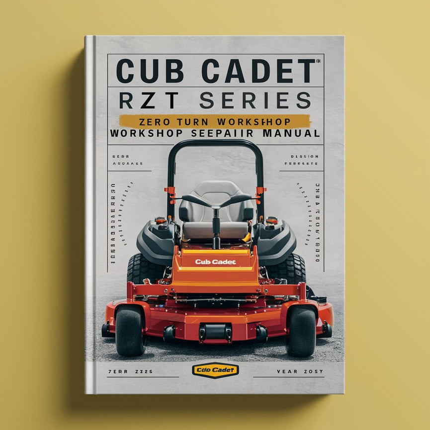 Cub Cadet Rzt Series Zero Turn Verkstadstjänst Reparation Manual