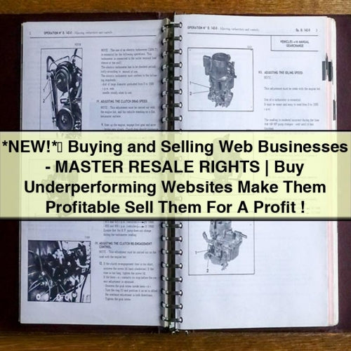 *NEW*	 Buying and Selling Web Businesses - MASTER RESALE RIGHTS | Buy Underperforming Websites Make Them Profitable Sell Them For A Profit