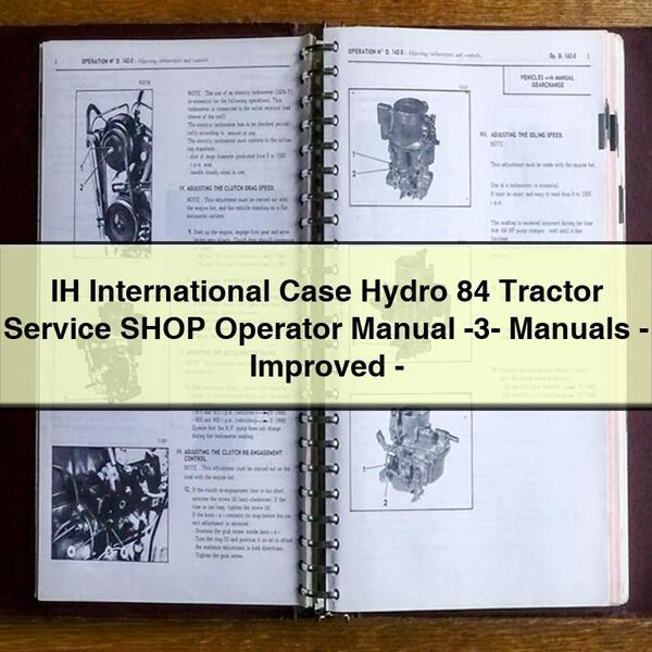 IH International Case Hydro 84 Tractor Shop Operator -3- -improved Operator's Manual