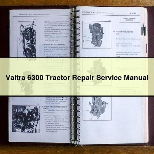 Valtra 6300 Tractor Service Repair Workshop Manual