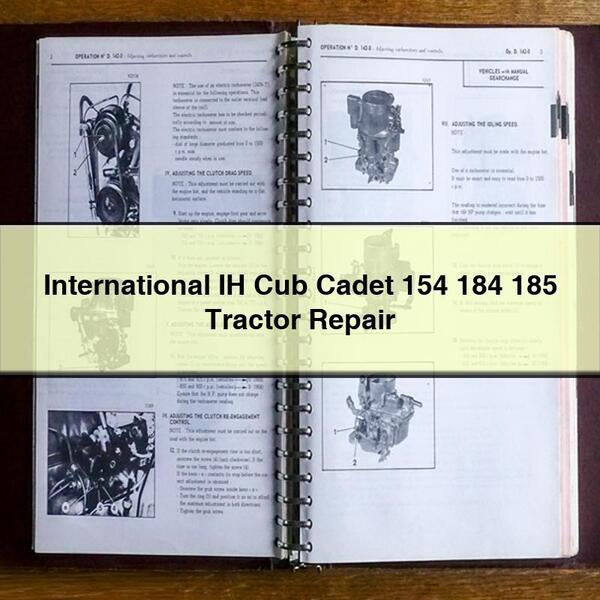 IH International Cub Cadet 154 184 185 Tractor Repair