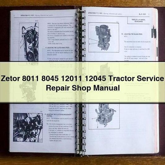 Zetor 8011 8045 12011 12045 Tractor Shop Service Repair Workshop Manual