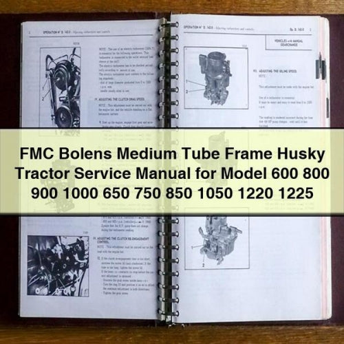 Manual de servicio del tractor Husky con estructura de tubo mediano FMC Bolens para el modelo 600 800 900 1000 650 750 850 1050 1220 1225 Descargar PDF