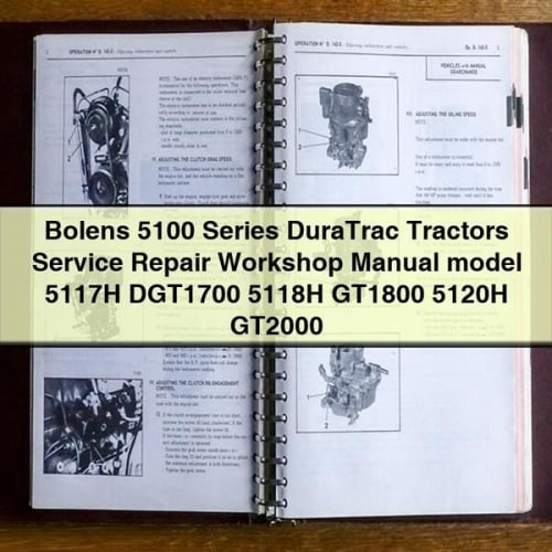 Manual de taller de reparación de servicio de tractores DuraTrac serie 5100 de Bolens modelo 5117H DGT1700 5118H GT1800 5120H GT2000 Descargar PDF