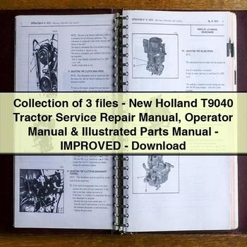 Collection 3 FILES-NEW Holland T9040 Tractor Operator Illustrated Parts -improved Catalog