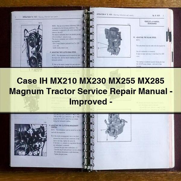 Manual de reparación del servicio del tractor Magnum Case IH MX210 MX230 MX255 MX285-Mejorado-Descarga PDF