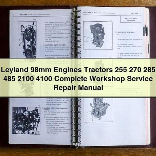 Leyland 98MM Engines Tractors 255 270 285 485 2100 4100 Service Repair Workshop Manual